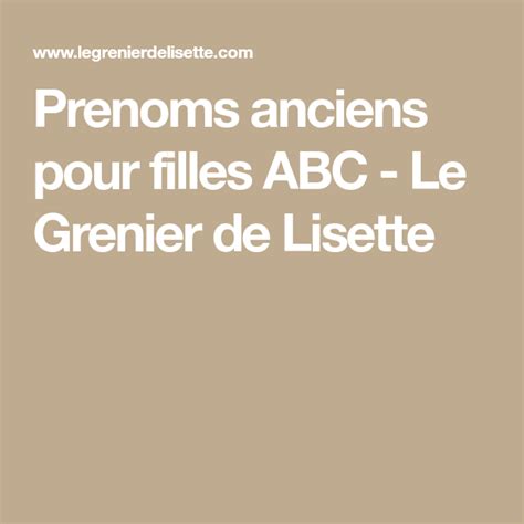 Liste de 156 Prénoms filles anciens 